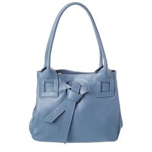 Persaman New York Lucy16 Small Leather Shoulder Tote, Blue